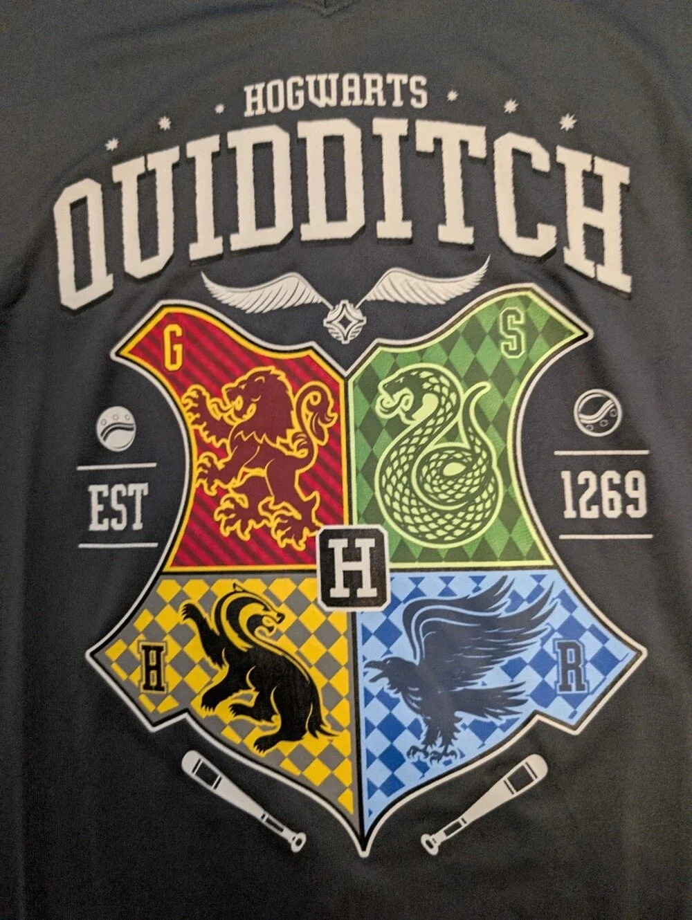 Warner Bros. Hogwarts Quidditch Crest Shirt - Charcoal, Red, Green, Yellow, Blue - Picture 3 of 4